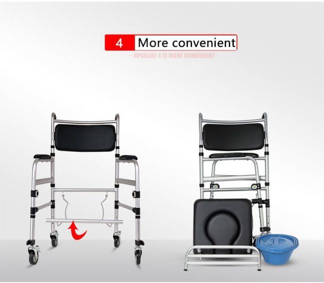 for Seniors, Heavy Duty Aluminum Toilet Wheelchair with Locking Wheels