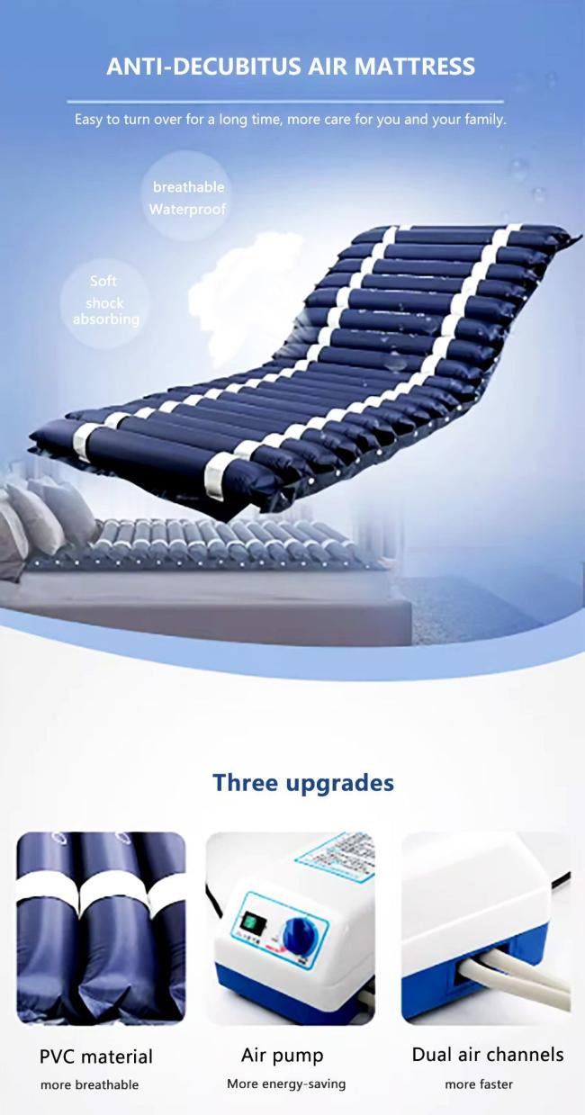 Medical Alternating Pressure Inflatable Bed Home Care Ripple Bubble Air Mattress for Anti Bedsore Decubitus