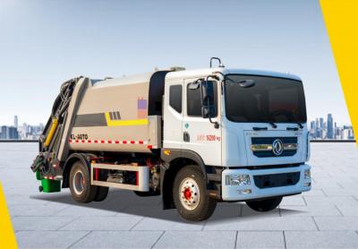 China Dongfeng 13 cuadrado camión de basura comprimido camión de descarga con tracción trasera Diesel 4 × 2 transmisión manual en venta