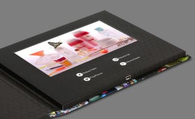 Chine Brochures visuelles d'affichage à cristaux liquides de carte postale visuelle de la meilleure qualité de qualité, fusion de vidéo et copie à vendre