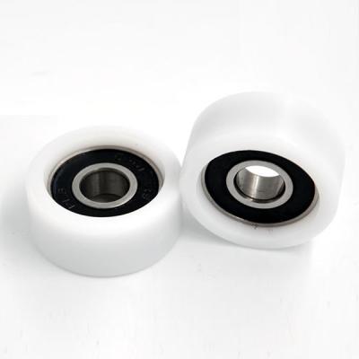 China Flat Shaped Plastic Wheel Bearings POM Coated With Grease Lubrication for sale