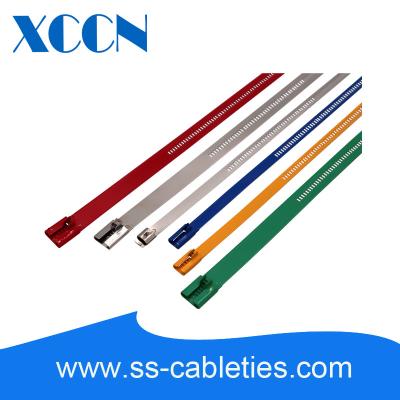 China Coated Metal Reinforced Industrial Cable Ties Nylon Coated 150mm Length for sale