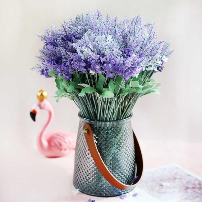 2025 Artificial Lavender Flower Bouquet 10 Heads Artificial Silk Lavender Bushes Flowers for Wedding Home Outdoor Decoration