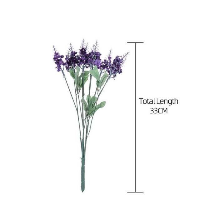 2025 Artificial Lavender Flower Bouquet 10 Heads Artificial Silk Lavender Bushes Flowers for Wedding Home Outdoor Decoration