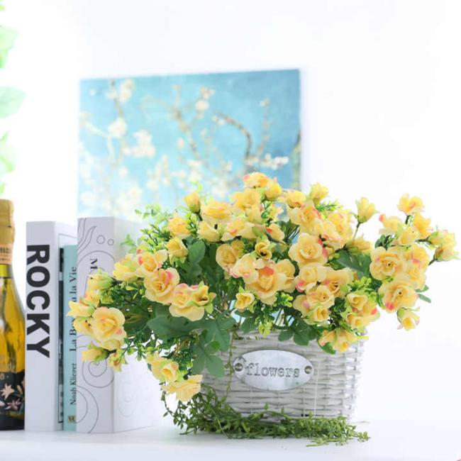 Wholesale Wedding Home Decoration Scene Rose Bouquet Artificial Silk Flowers Bouquet
