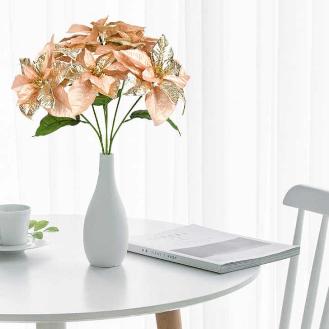 Realistic Simulation Plastic Silk Cloth Flower Bouquet Home Table Christmas Scene Decoration Desktop Ornament for Table