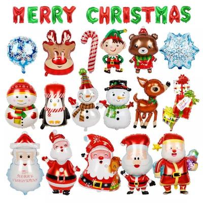 China Wholesal 2022 New Christmas Foil Balloon Elk Snowman Santa Claus Christmas Party Decorations Party Balloon for sale