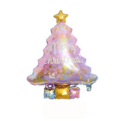 China Wholesal New Arrival Pink Christmas Tree Shaped Foil Balloon Self-sealing Reusable Ballon for  New Year Party Supplies for sale
