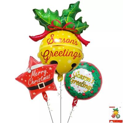 China Wholesal New 2023 Christmas Hat Bell Gift Box Aluminum Film Balloon  Merry Christmas Party Event Background Decoration for sale