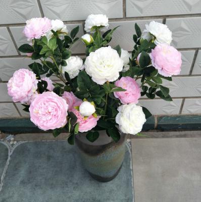 China Decorative Artificial Flower Bouquet Peony Flowers For Home Wedding en venta