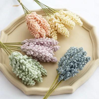 China Home Decor Foam Berry Spike Mini Fake Vanilla Flower Artificial Baby Breath Flowers for sale