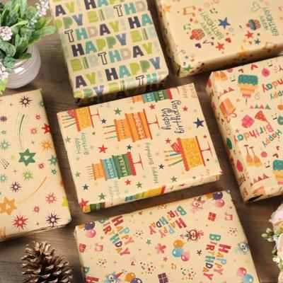 China Kraft Paper Gift Wrap Sheets 85gsm For Birthday Party Gift Wrapping for sale