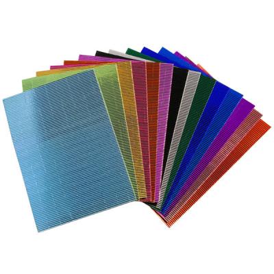 China DIY Metallic 265GSM Colored Craft Paper 20x30cm Colored Corrugated Cardboard Rolls for sale