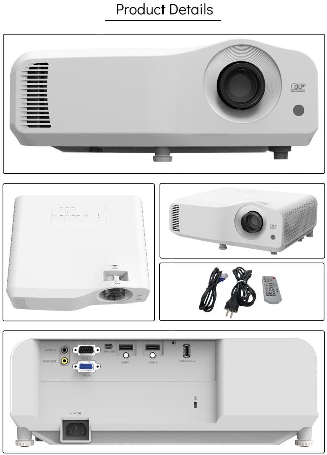 SMX DLP Laser Projector detailed side view showing ports and connections
