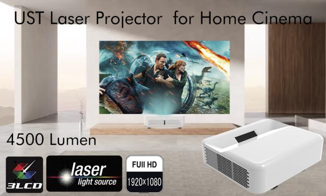 SMX MX-WPL4500U UST Laser Projector showing high-quality image projection