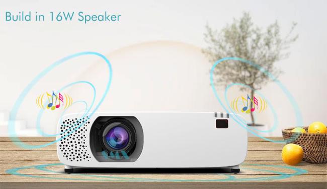 Built-in speaker system of the projector