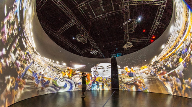 Immersive digital art space projection showing detailed color accuracy