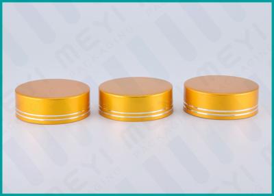 China Matt Gold Lined Aluminum Screw Top Caps 38/410 For Health Care Products Containers for sale