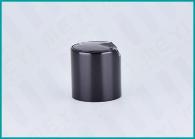 China Tampas pretas lustrosas do tampão de garrafa da parte superior do disco 28/410 de fechamento liso para o líquido de limpeza do cabelo à venda