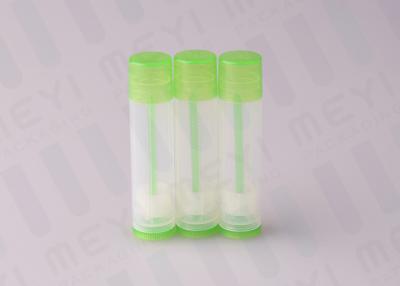 Chine conteneurs vides verts du bâton de pommade pour les lèvres 5g avec le revêtement UV de couleur et l'estampillage chaud à vendre