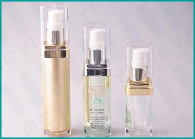 China Square Acrylic Cosmetic Pump Bottle 15 ML 20 ML 30 ML For Lotion And Essence for sale