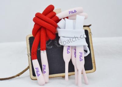 China Cordón elástico del algodón del cordón del lazo del extremo L125cm del silicón para los bolsos de lazo en venta