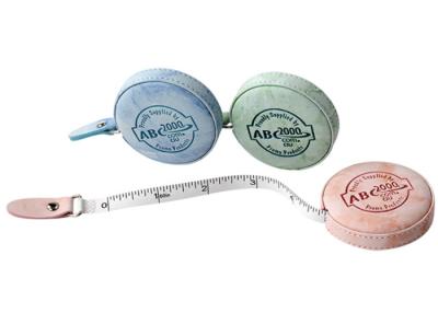 China Marble Texture Retractable Tape Measure Body Debossing PU Leather for sale