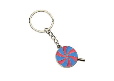 China Lollipop Enamel Cute Metal Keychain Color Oil Silver Letter Keyring Iron for sale