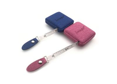 China PU ABS Retractable Tape Measure Fabric Texture Debossing Souvenir Gift for sale
