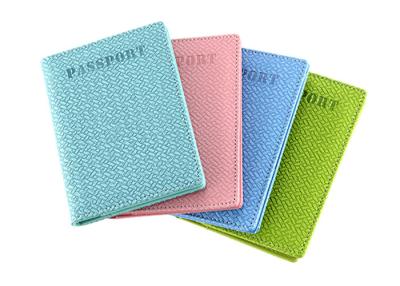 China Weave Passport Cover Leather PU Wallet Rectangle Pantone Color for sale