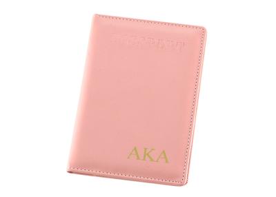 China Cartera personalizada cubierta de cuero del pasaporte del tenedor del pasaporte de la PU del rosa en venta