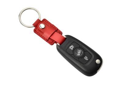 China Zinc Alloy Frame Car Key Ring Holder Braided PU Genuine Leather Key Holder for sale