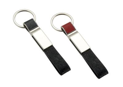 China PU Leather Wrist Strap Keychain Zinc Alloy Metal Key Holder Customized Keyring for sale