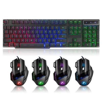 China Ergonomic Wired Gaming Keyboard And Mouse 104 Key Back Light Waterproof Keycap for sale