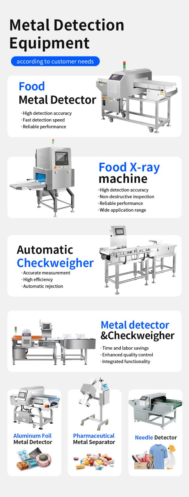 Food metal detector in operation