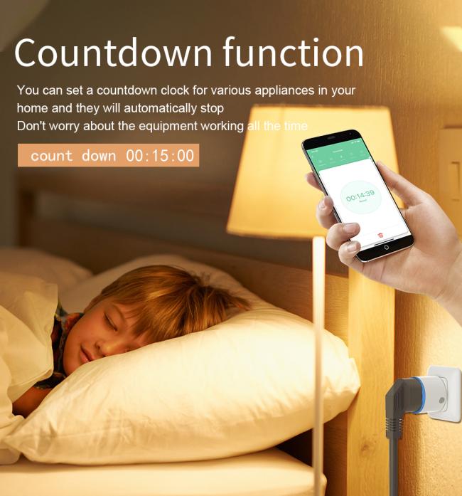 Smart plug mobile app interface showing energy monitoring