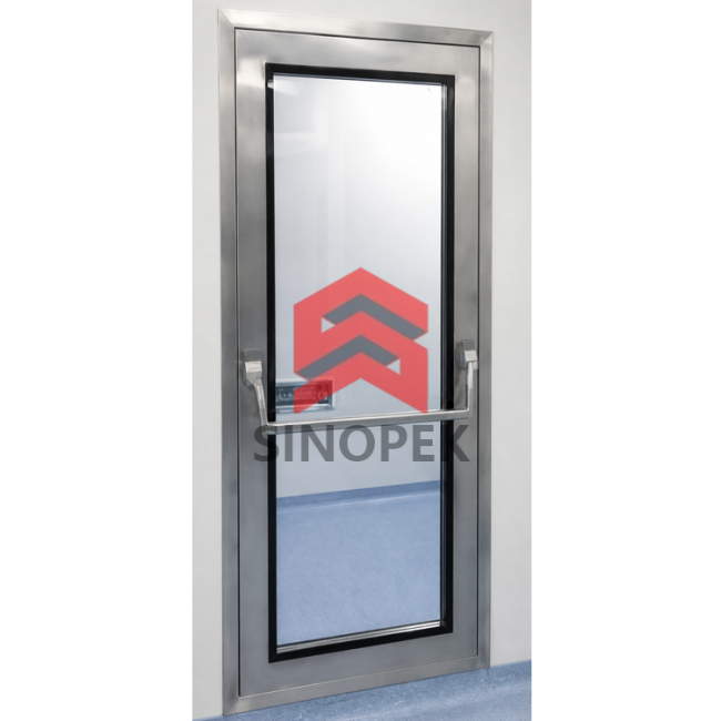 GMP Fire-Rated Emergency Exit Door with Intumescent Seals for Pharmaceutical Facilities