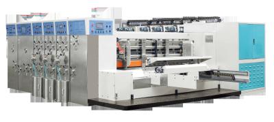 China Lead Edge Feeder 4 Color Flexo Printer Rotary Die Cutter Vibrator And Counter Stacker Machine for sale