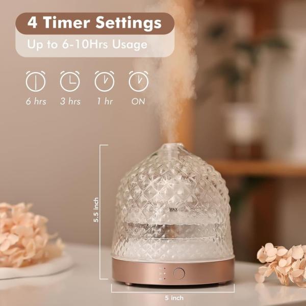 Quality Glass Water Tank And Glass Cover Aroma Diffuser With Led Light▕ DN-851 for sale