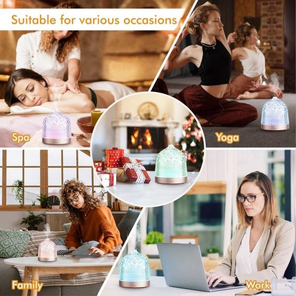 Quality Glass Water Tank And Glass Cover Aroma Diffuser With Led Light▕ DN-851 for sale