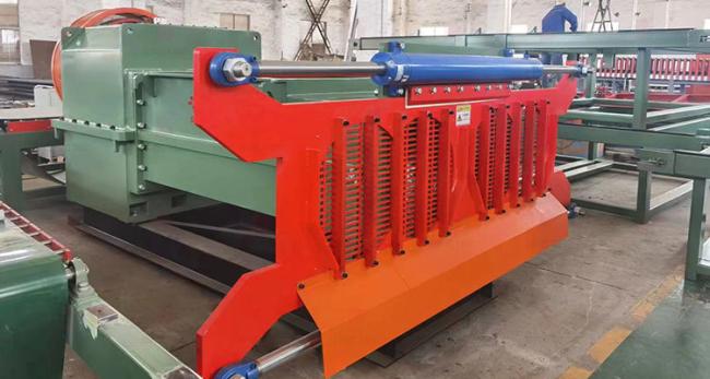 Brick extruder machine in operation showing material flow