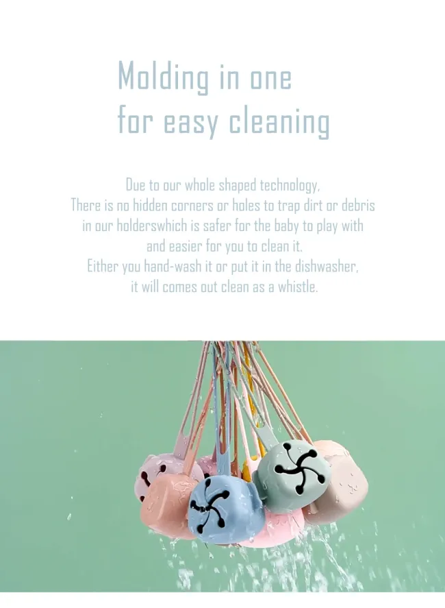 Dog-Shaped Food Grade Silicone Soother Container with Strap Dishwasher Free