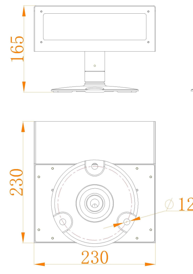 AH-HP-F1 Surface Heliport Flood Light dimensional drawing