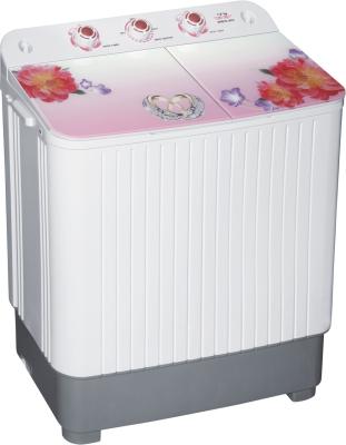 China Semi Automatic Twin Tub Washing Machine , Portable Washer And Spin Dryer With Hidden Glass Panel for sale