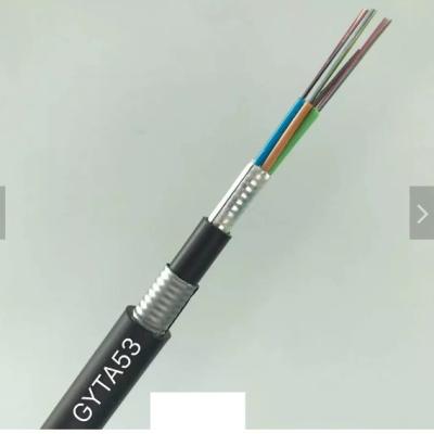 China GYTA53 96 Core Underground Armored Optical Fiber Optic Cable Direct Buried Cable for sale