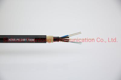 China FRP 24core ADSS Fiber Optic Cable Arimid Yarn Member For Aerial for sale