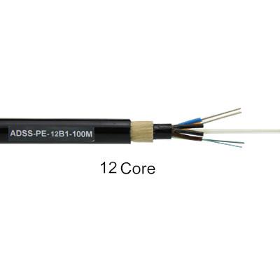 China Single Mode ADSS 12 Strand Single Mode Fiber Cable For Aerial for sale