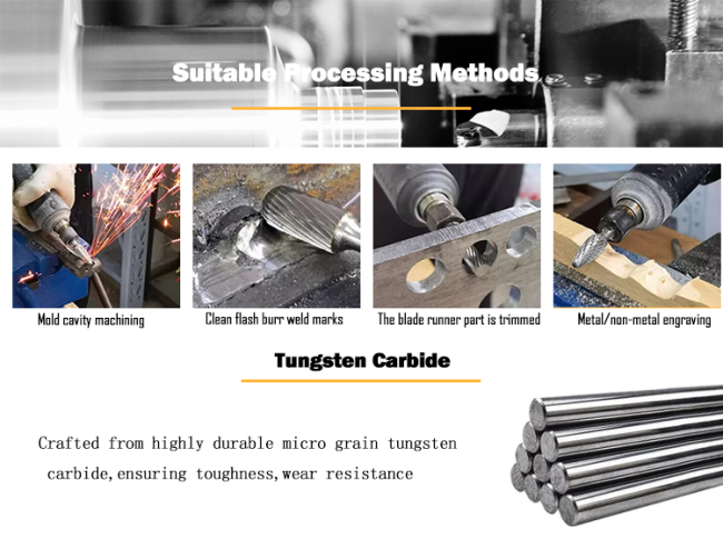Industrial application of carbide burrs