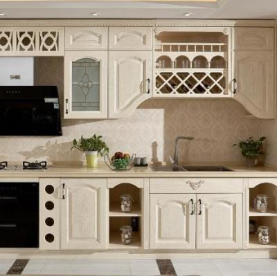 China European Style Solid Oak Kitchen Cabinets Waterproof ODM Customized Size LOGO for sale