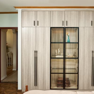 China PVC Surface E0E1 Glass Door Closet Indoor Furniture Set For Bedroom for sale